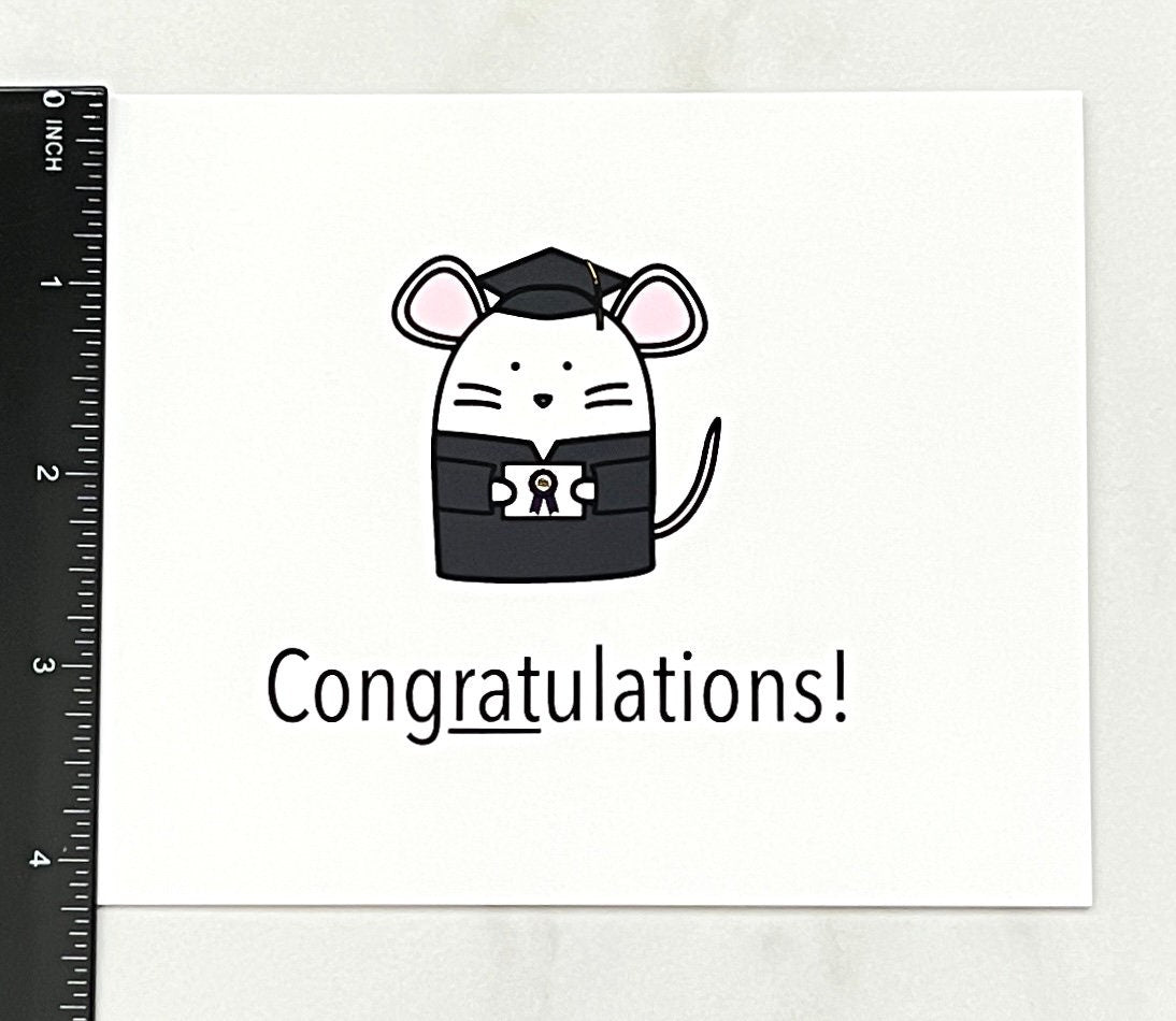 Lab Rat Graduation Card – Microbe Doodles